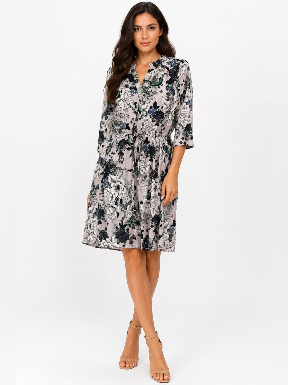 🆕 NWT Ann Taylor LOFT XL Lilac Purple Floral  Floral Drawstring Shirtdress